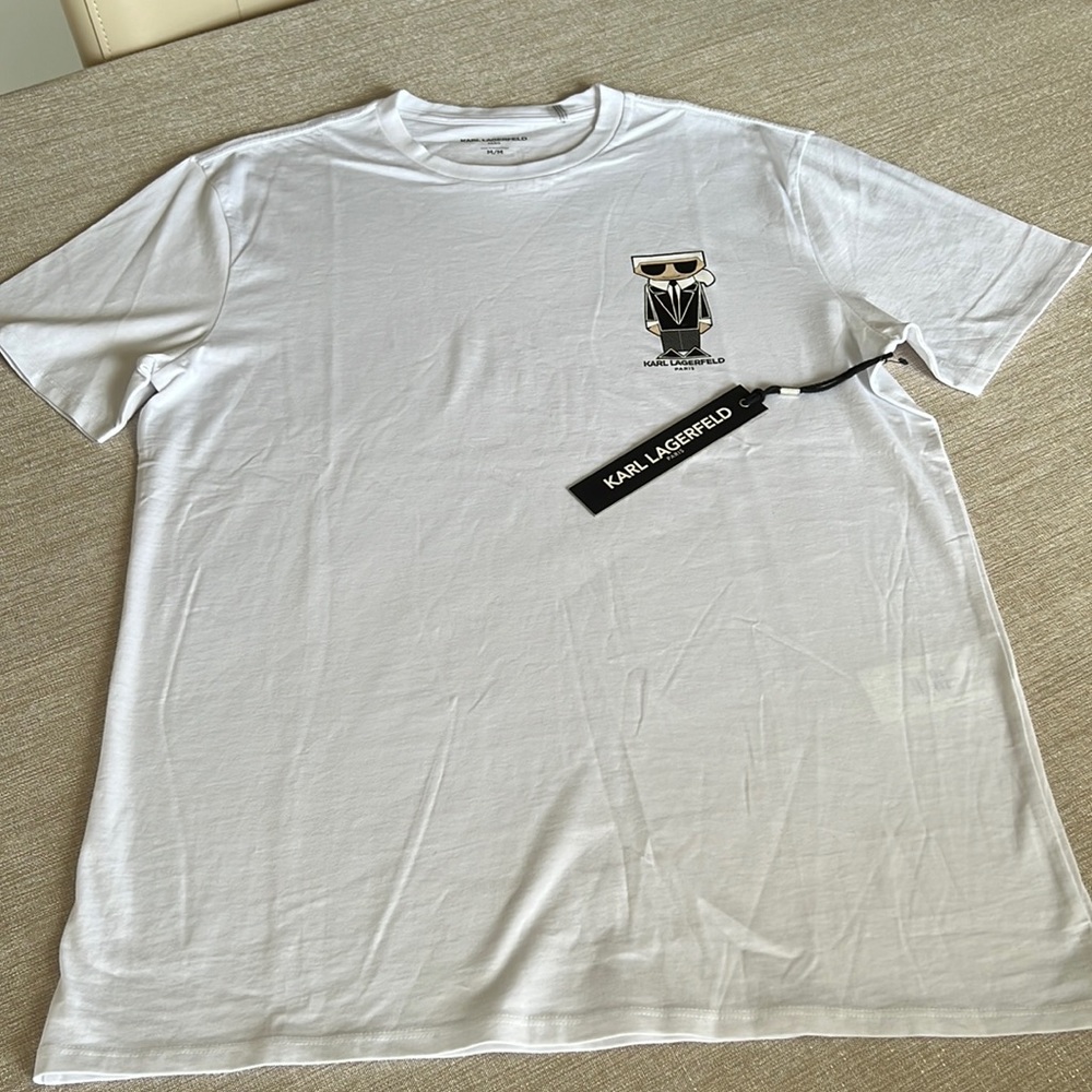 KARL LAGERFELD Paris - Mens M White Graphic Tee - NWT